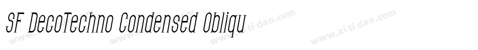 SF DecoTechno Condensed Oblique字体转换